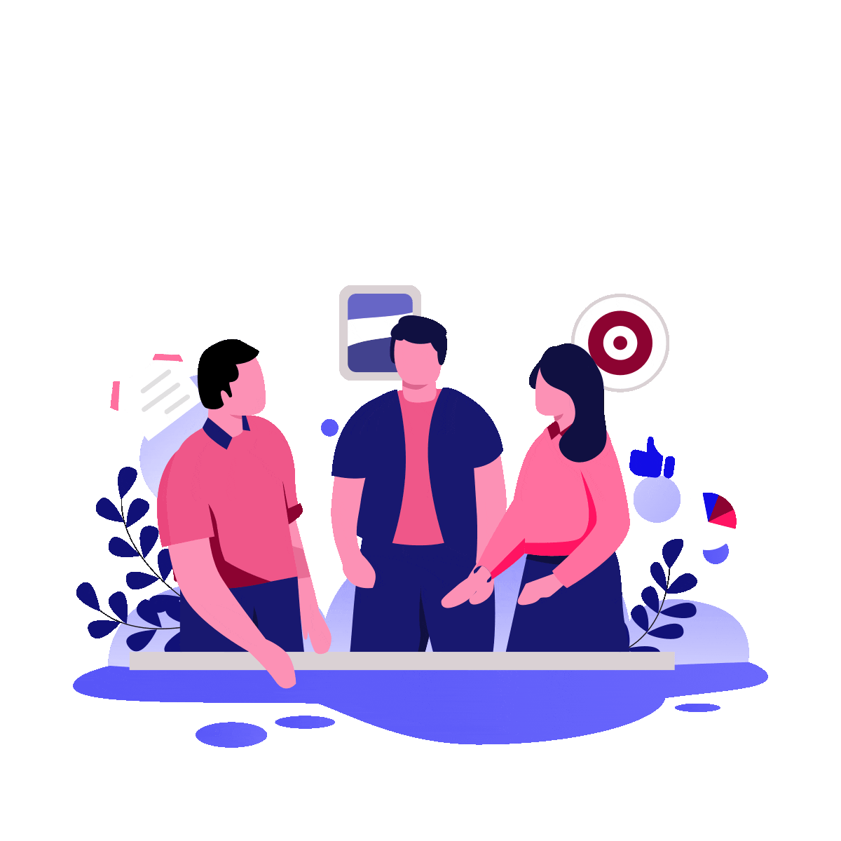 Team analyzing marketing data on a dashboard